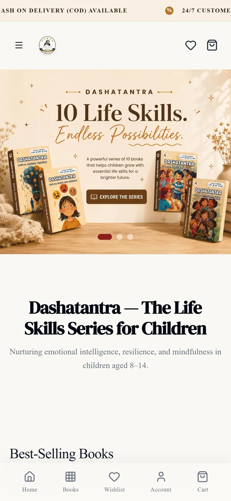 Dashatantra homepage on a phone