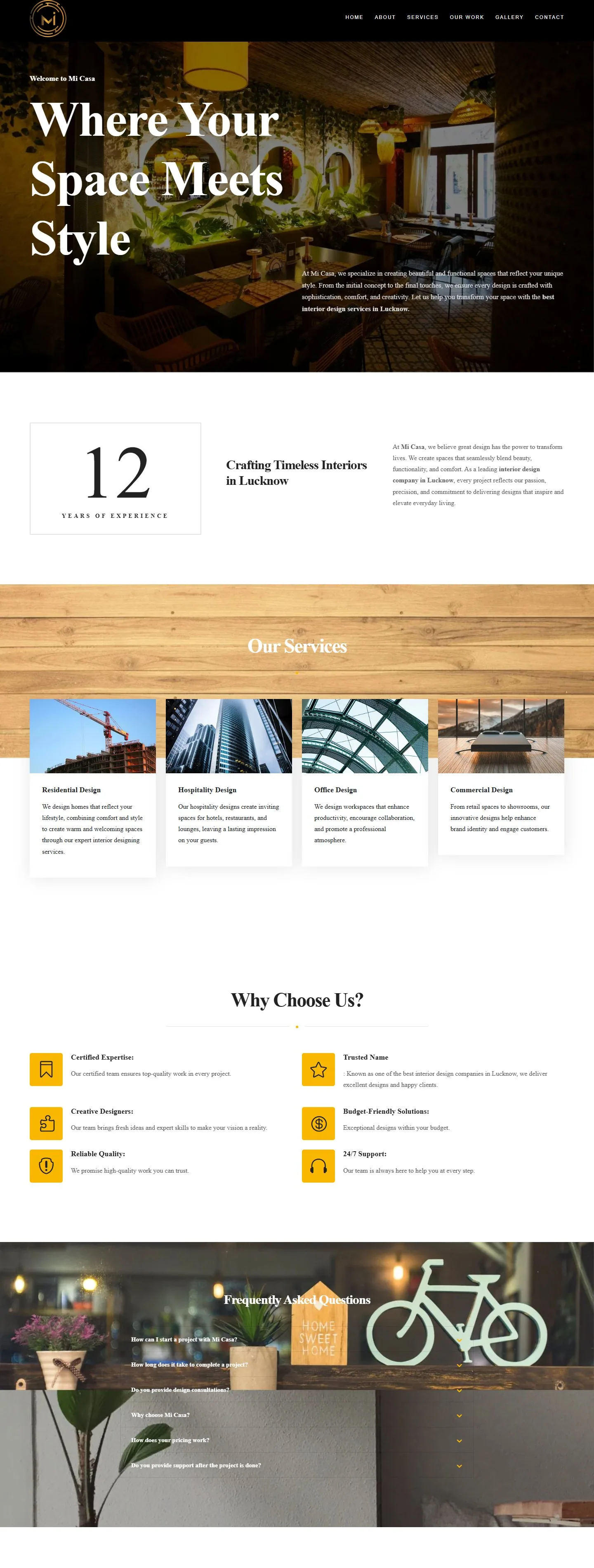Full Mi Casa Interiors homepage