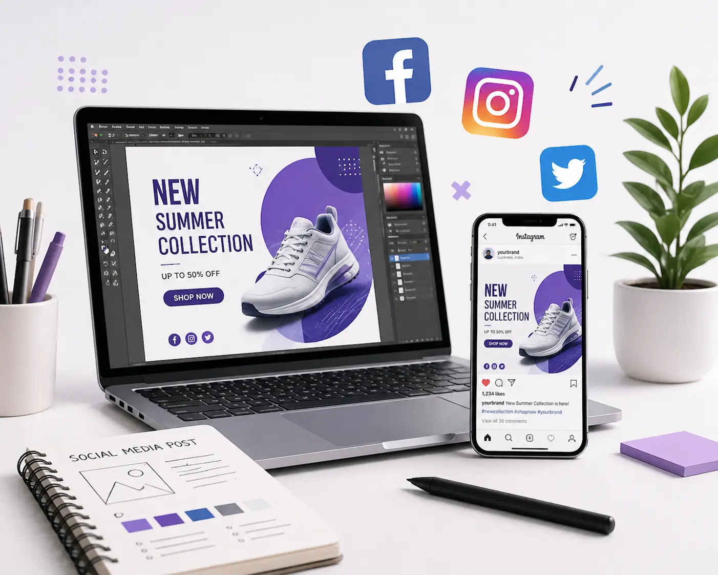 Social Media Post Design Services in Lucknow by Webcodexa Digital Marketing Agency
