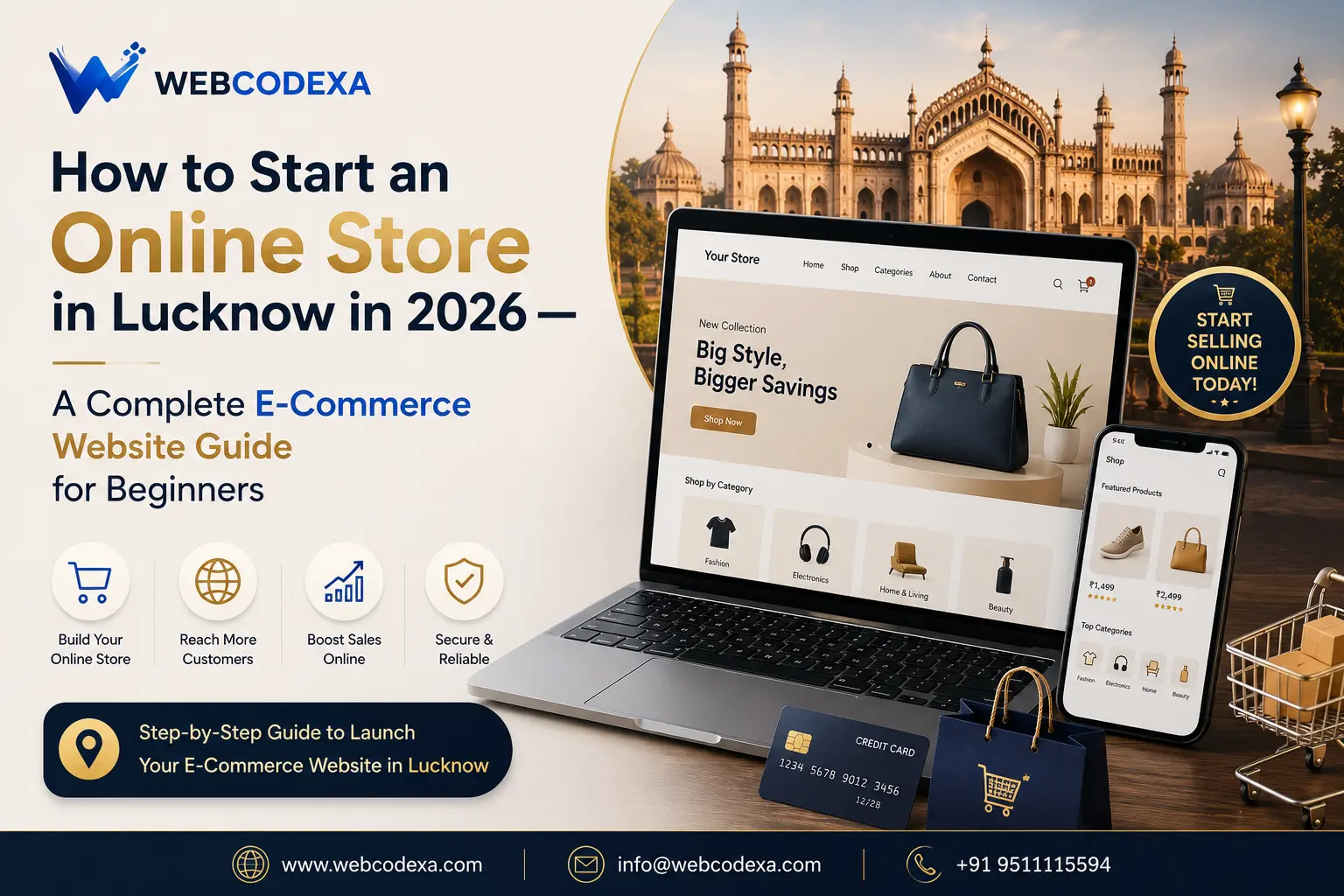 How to Start an Online Store in Lucknow in 2026 — A Complete E-Commerce Website Guide for Beginners