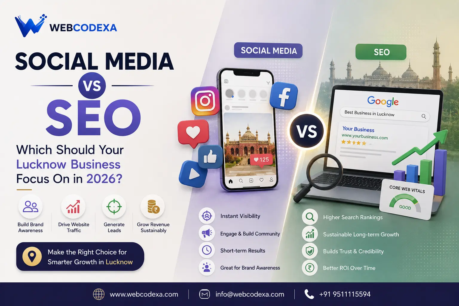 Social Media vs SEO — Which Should Your Lucknow Business Focus On in 2026?